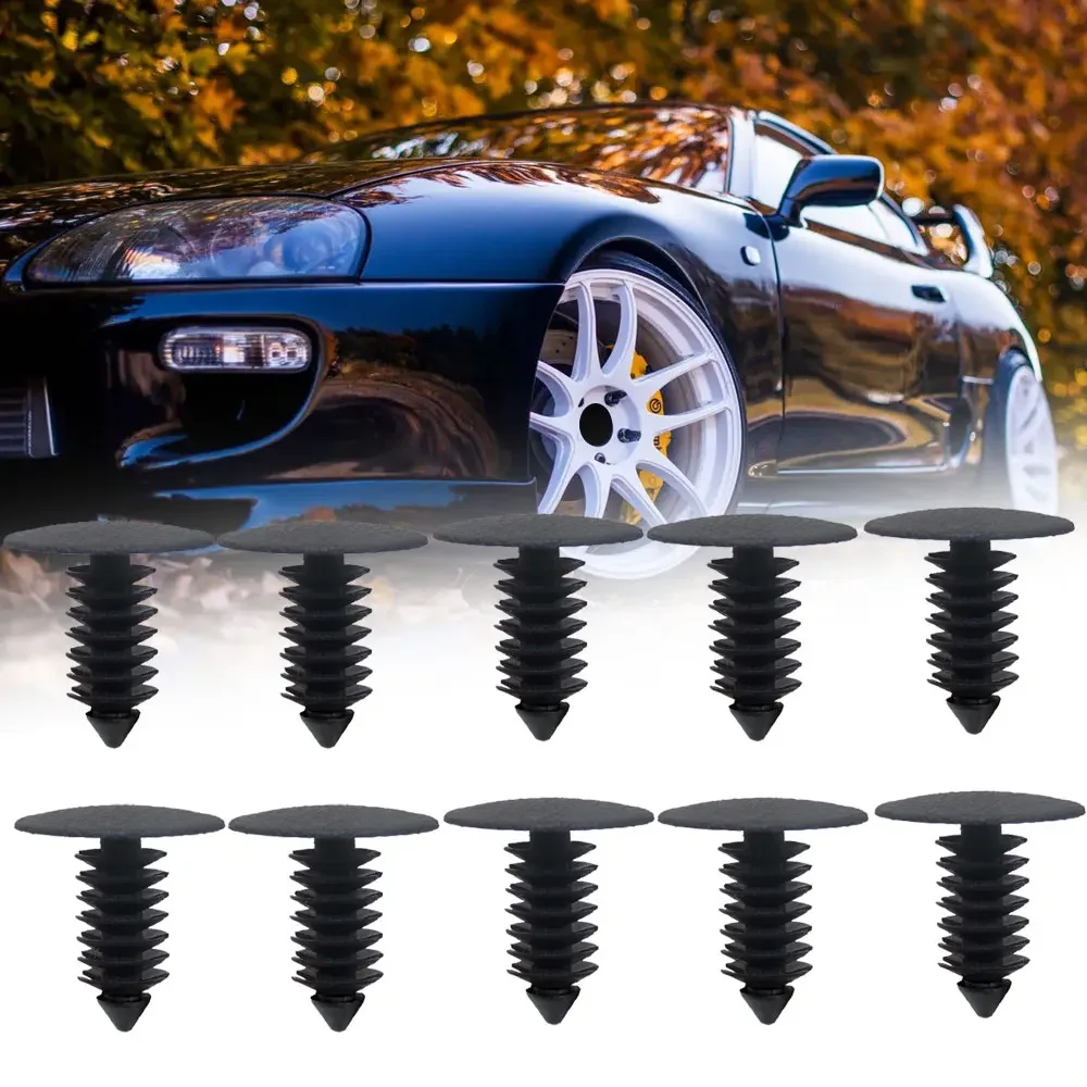 140pcs Black Plastic Rivet Push Car Trunk Roof Trim Panel Fastener Clip Vehicle Retainer Clip Universal Car Interior Accessories