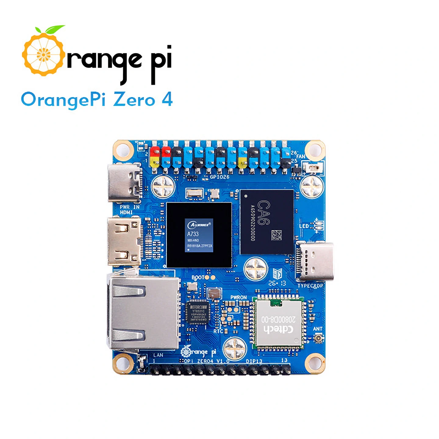 OrangePi Zero 4 Allwinner A733 2.0Ghz 3 TOPS NPU Edge AI Demo Board Gigabit Ethernet WiFi6 BT 5.4 Dual CSI PCIe 3.0 USB 3.1 OPI