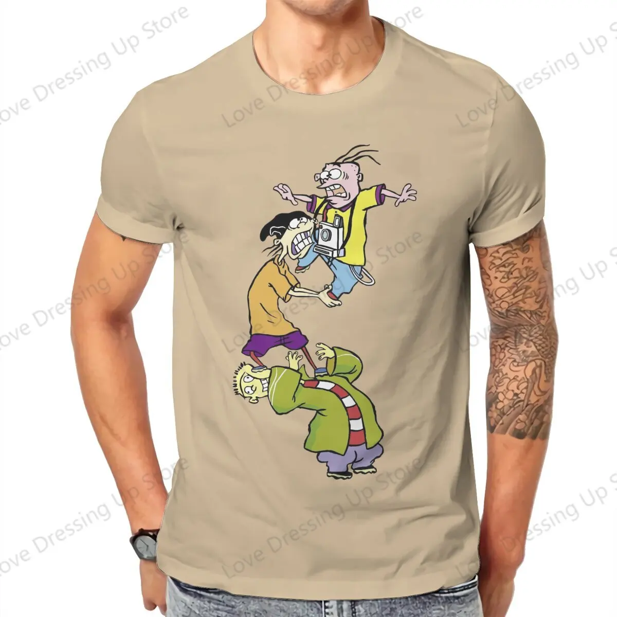 Ed Edd n Eddy The Mis-Edventures 100% Cotton Men T-Shirt Retro Harajuku Cartoon Short sleeve Tshirts Street short sleeve Tee