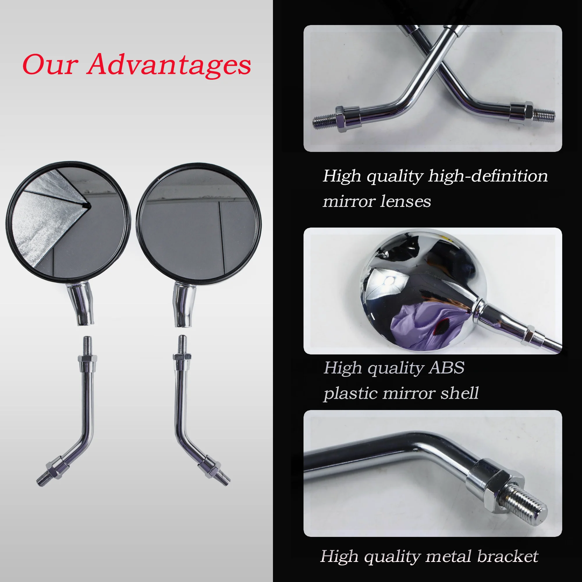 Fit For HONDA CB250 CB400 CB600 Hornet CB900 CB1300 CB500 CB750 VT750 VT1100 Motorcycle Left and Right Rear View Mirrors