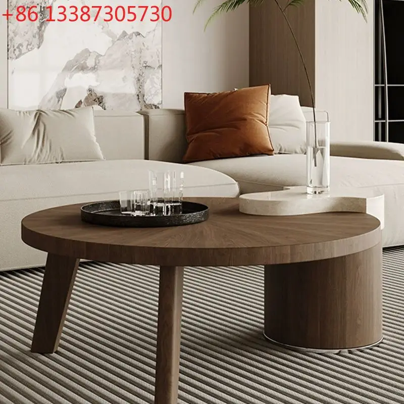 

Журнальный столик из имитации цельного дерева в древнем стиле, простая гостиная в маленькой квартире, современный новый стиль