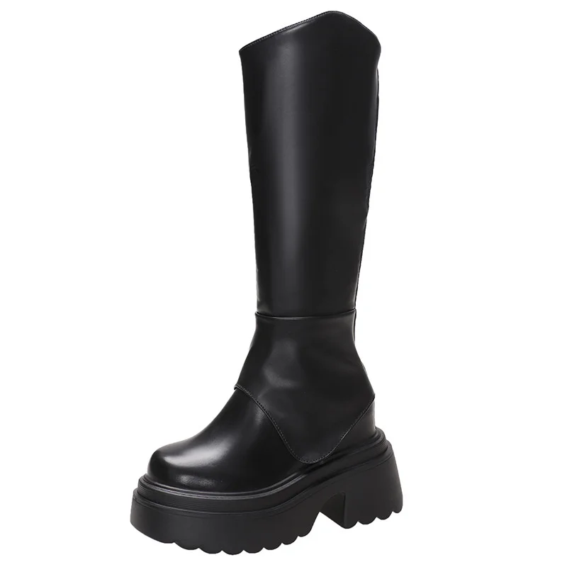 Bottes de chevalier basses au genou pour femmes, optique de jambe, grand tube, petit, automne, nouveau, 2023