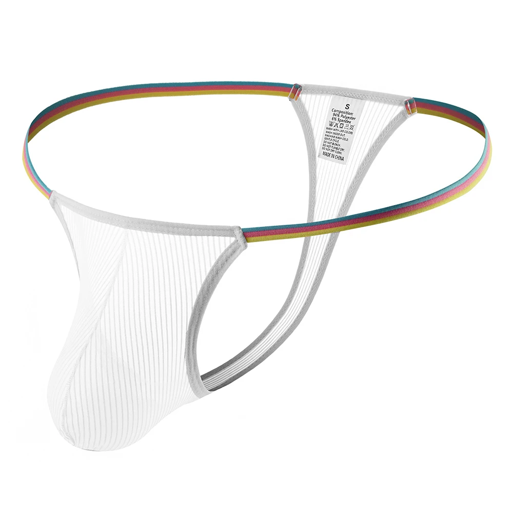 سراويل داخلية للرجال قابلة للتنفس تتميز بتصميم كيس منتفخ ملابس داخلية منخفضة الارتفاع على شكل حرف T للأنشطة اليومية