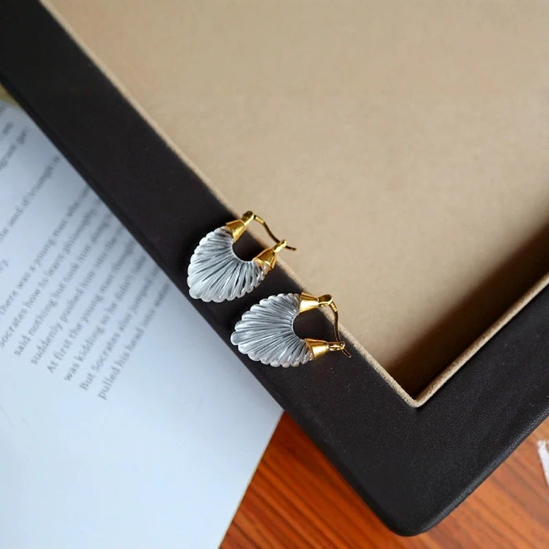 Earrings 925 Sterling Silver Natural White Crystal Woman Hoops Real Drop New In Earrings Jewelry Luxury Trend Ladies Elegant