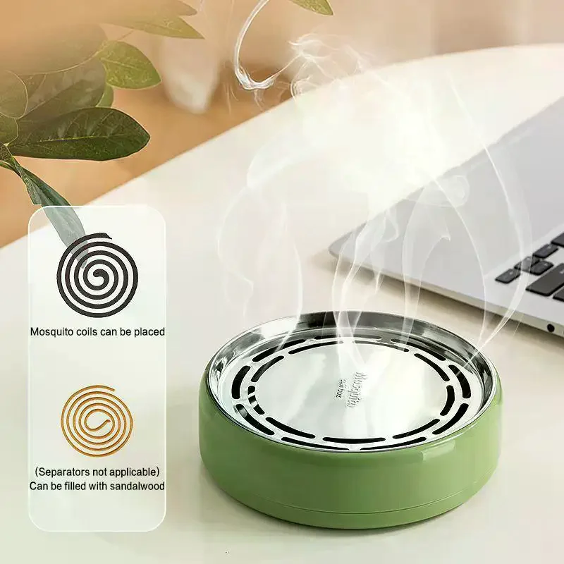 

Mosquito Coil Tray Mosquito Repellent Holder Portable Mosquito Coil Holder With Handle High-temperature Resistant Metal Incense