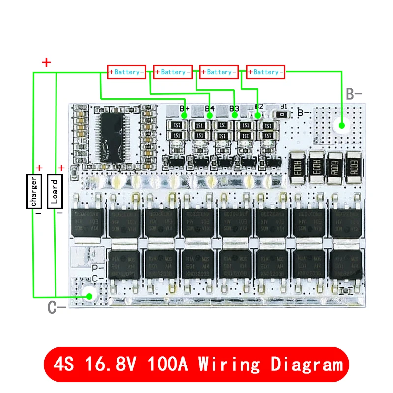 5S 4S 3S BMS 100A 21V 18V 16.8V 12V 18650 Li-ion LMO Ternary Lithium Battery Protection Circuit Board Balance Charging