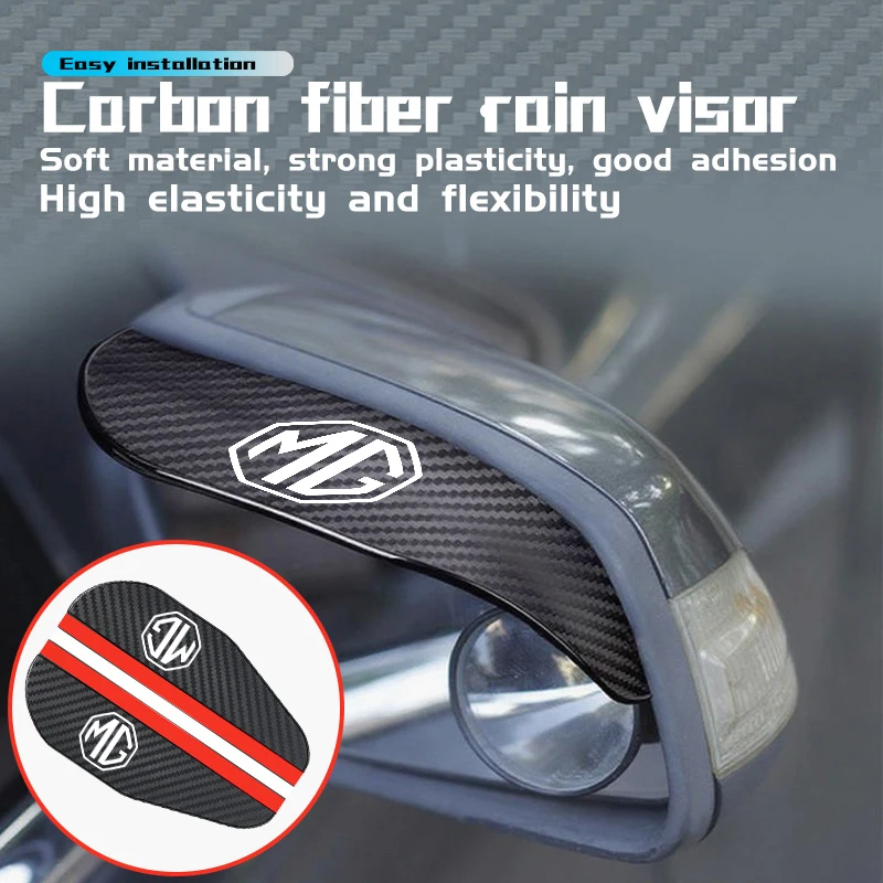 

Car Rearview Mirror Rain Eyebrow Visor Carbon Fiber Auto Accessories For MG HS ZS GS 3 5 6 7 Hector TF GT ZR