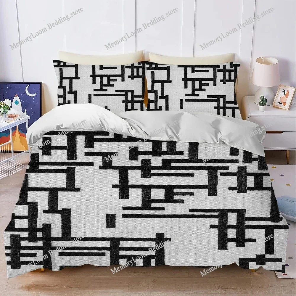 Theo van D-Doesburg Duvet Cover Set Home Style Bedding Soft Laundry Cotton Bed Student Dormitory Gift Home Textileextile741