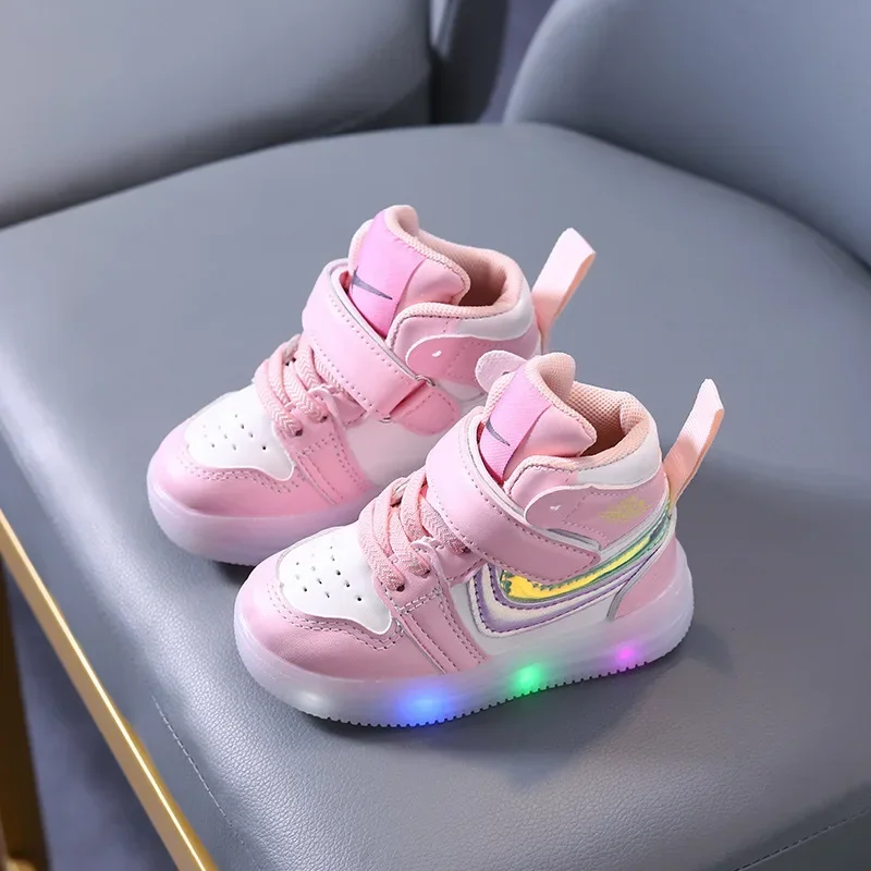 

Light Up Casual High Top Board Shoes Baby Shoes for Kids Girls Kid Sneakers Toddler Shoe Child Children's Sneakers Boy Sneaker