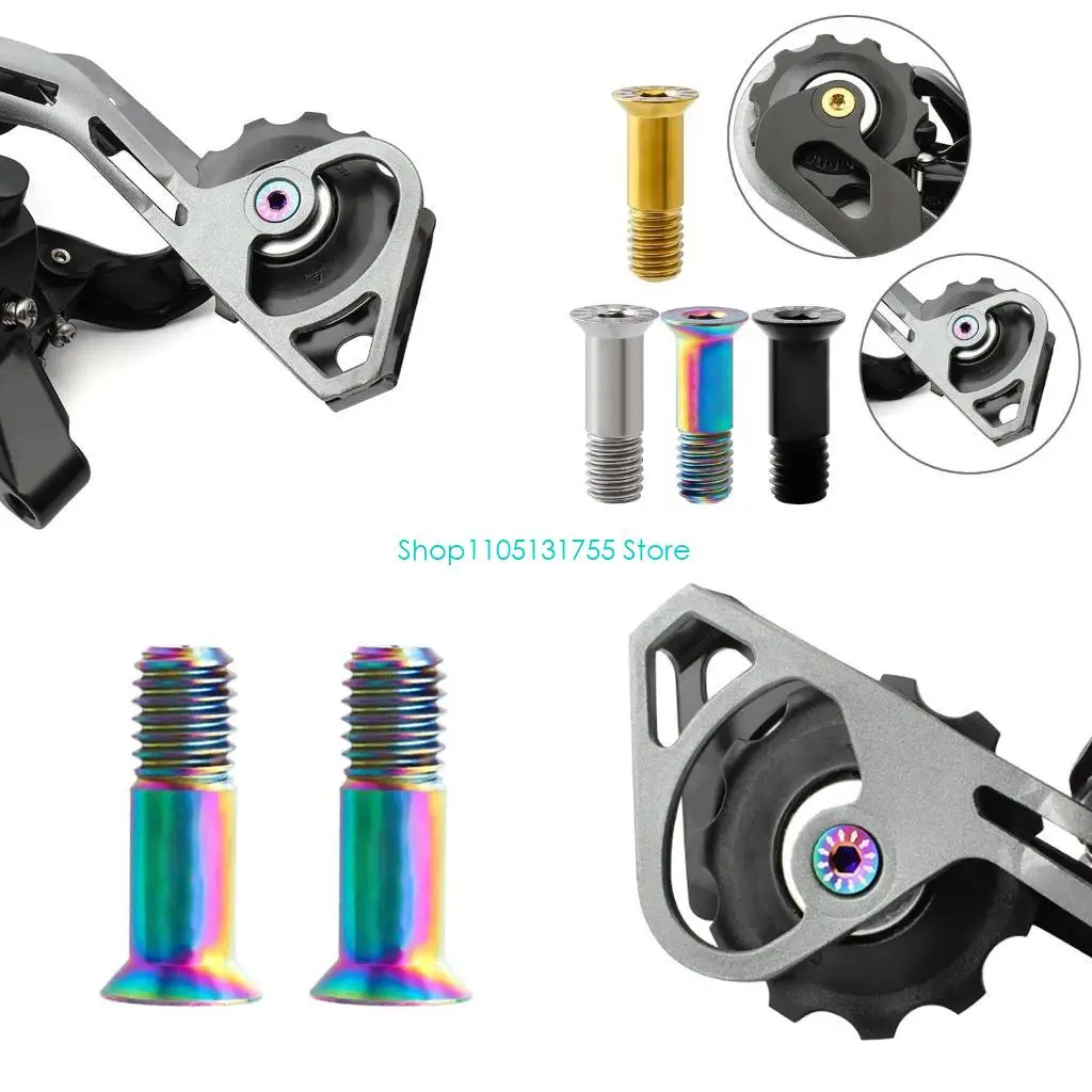 

K0EF 2Pcs Rear Derailleur Screws Pulley Guide Wheel Fixed Bolts for Mountain Road Bike