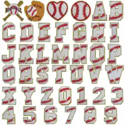 Cute Baseball English Letters Numbers Emblem Clothing Accessories Badge Sticker Embroidered Embroidery Sticker Iron-on Patches