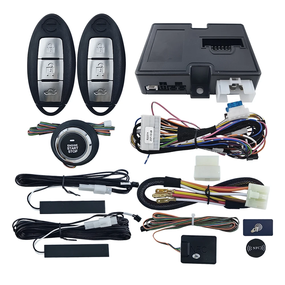9310 Smart Car Alarm System Push Button Engine Start Stop Remote Start Universal Fit For 95% Vehicle Models