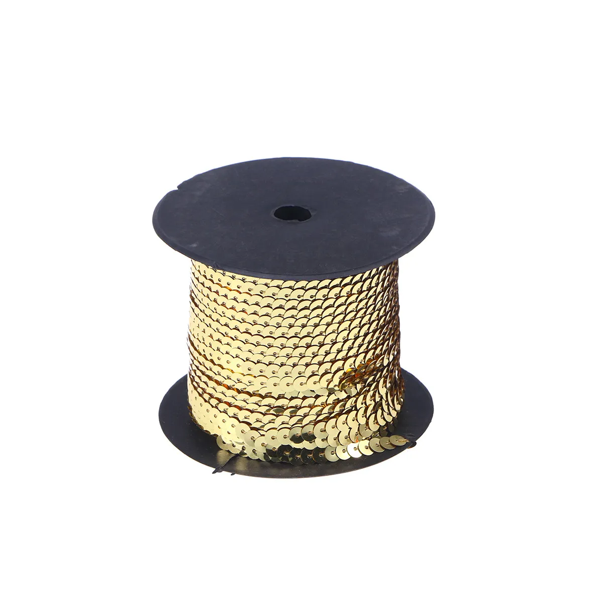 

Лента с плоскими пайетками 6 мм, 100 ярдов/рулон, светло-золотистая, для декора одежды, свадебных платьев, ПВХ-тесьма с блестками