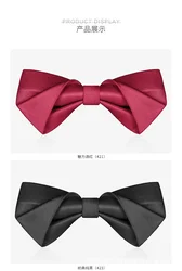 Reusable blue red wool Women children velvet boy girl men flexible green business  color bow tie black accessories