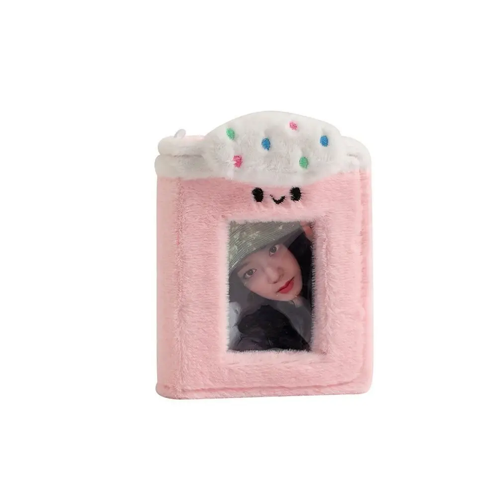 Plush Cartoon Plush Photocard Holder 1 Grids 3 Inch Idol Photo Album PVC Kawaii Photocards Collect Volume Student