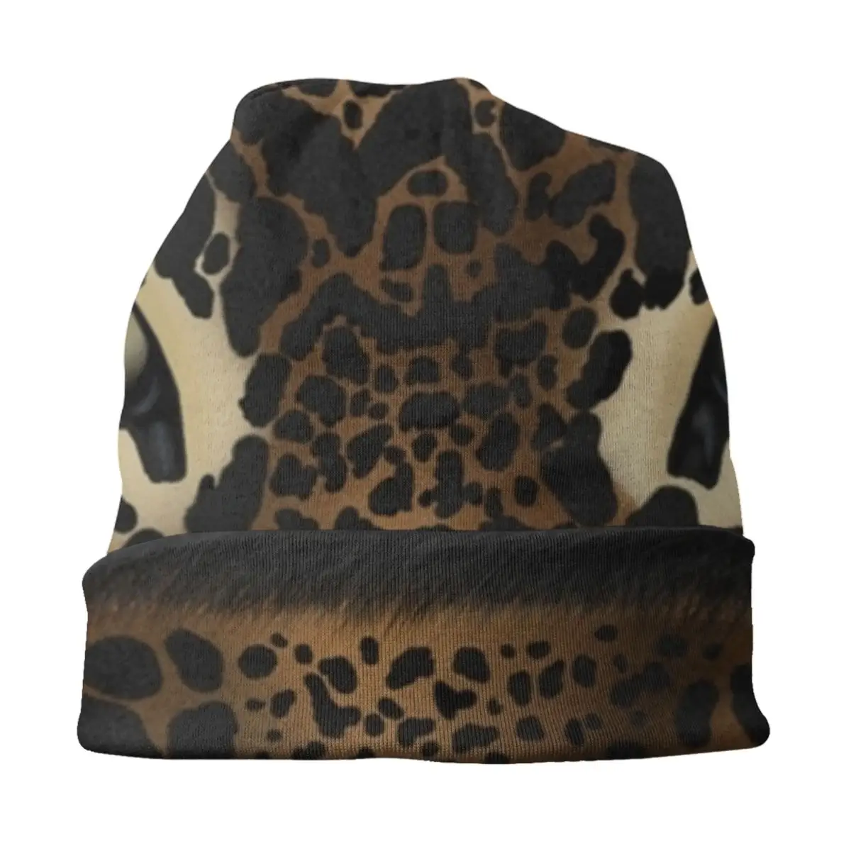 Gorro con estampado de Ojos de leopardo para hombre y mujer, gorro cálido de punto con estampado de piel de Animal, Unisex