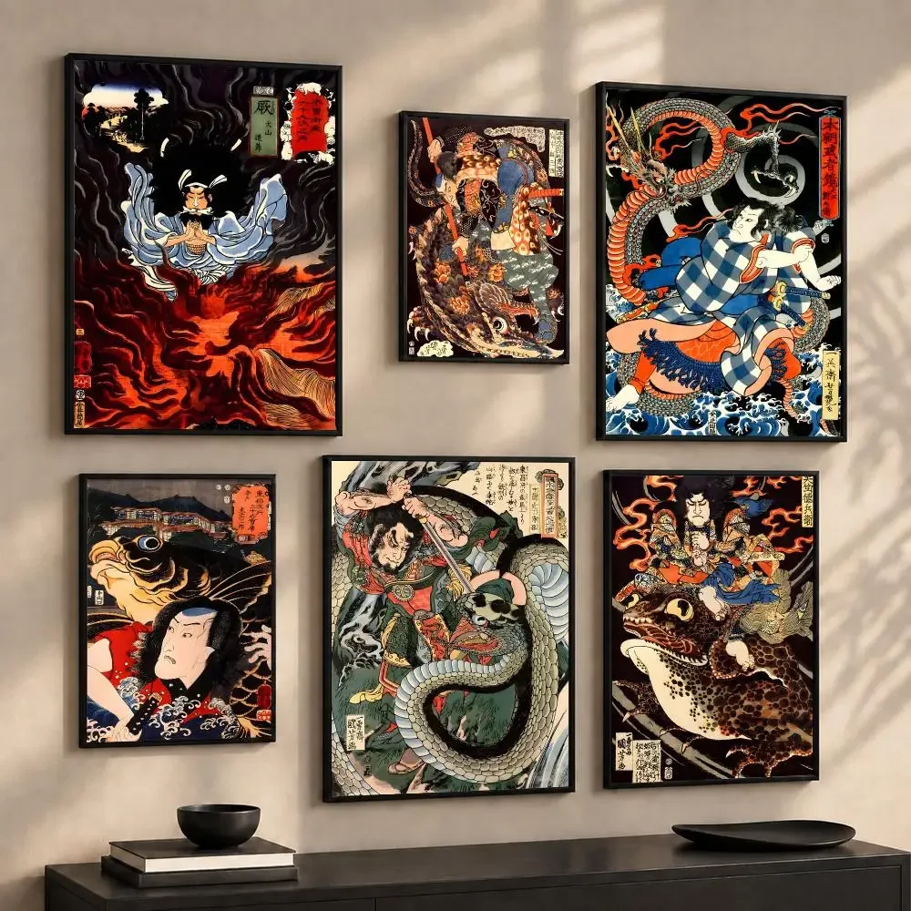 Classic Ukiyo-e Art U-Utagawa K-Kuniyoshi Poster Wall Art Print Sticker for Bedroom Living Room Dorm Modern Home Decor Gift