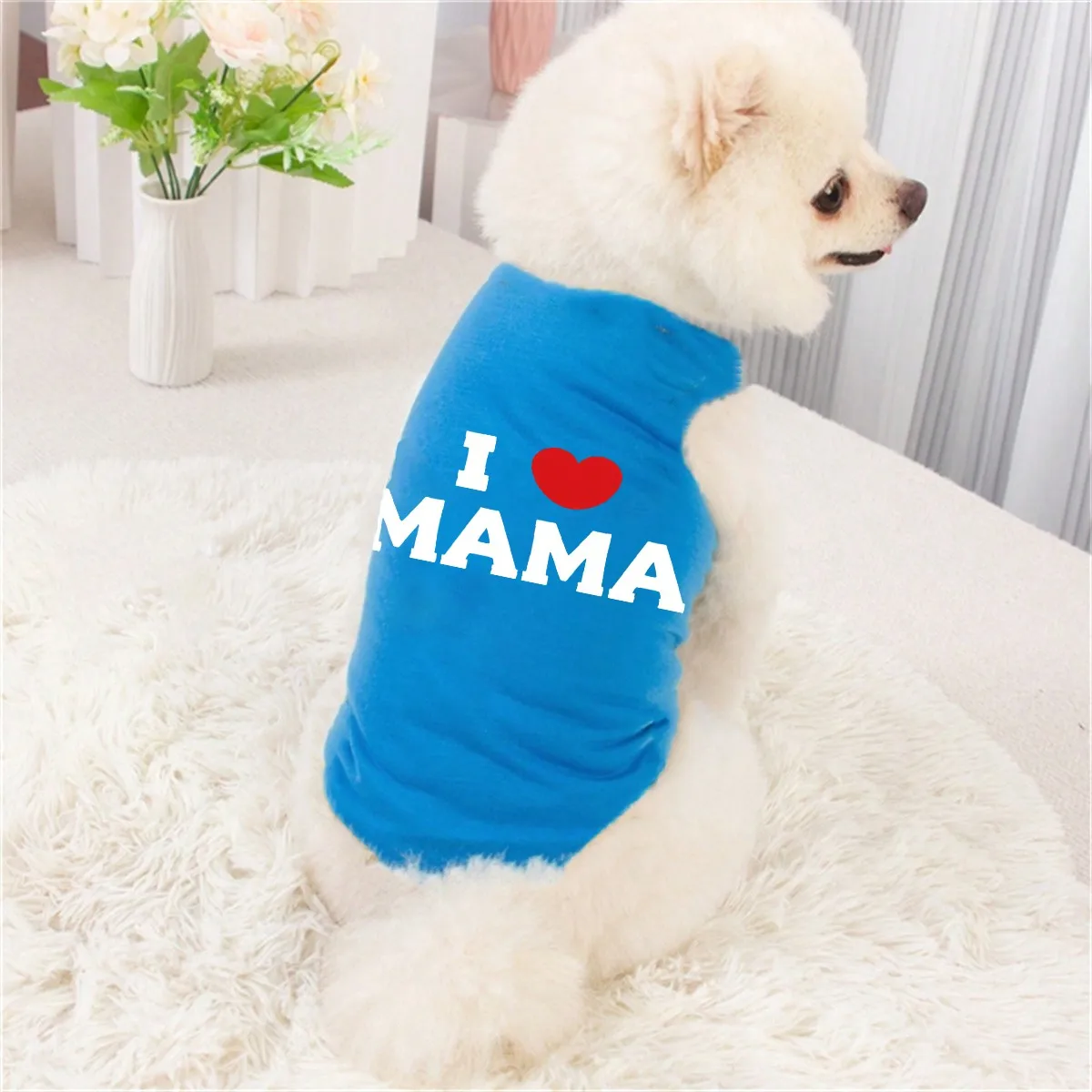 1 PC Summer Breathable Pet Vest for Small to Large Dogs, Cats, Bichons, Bulldogs, Pomeranians, My Love MAMA Print