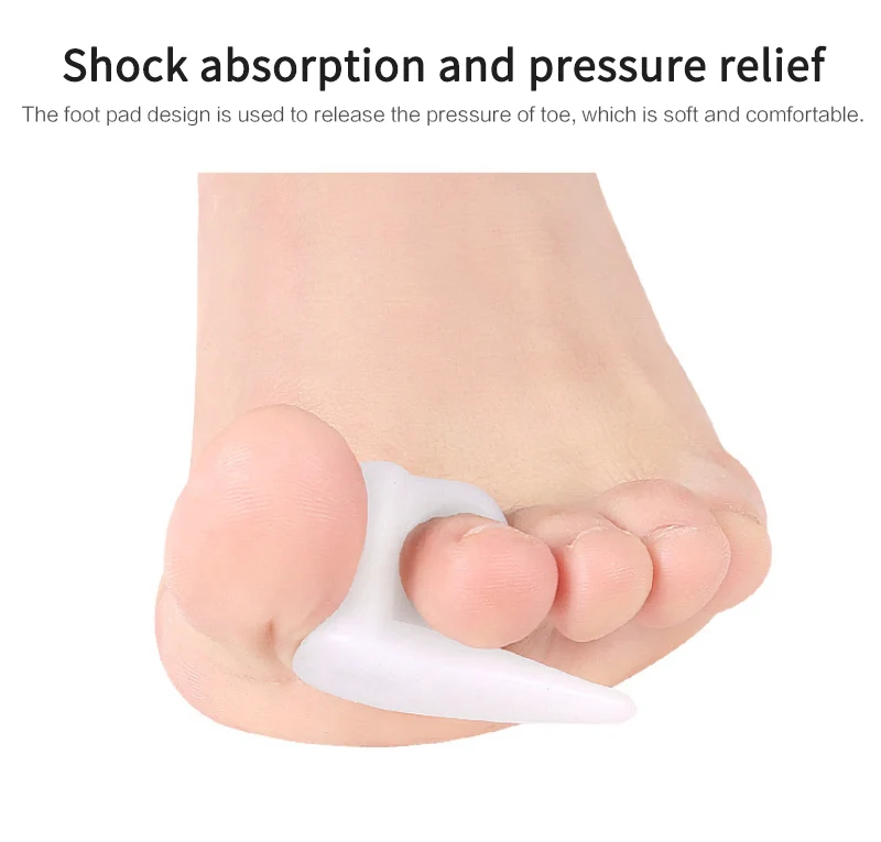 2PC Toe Separator Durable Silicone Soft Thumb Eversion Corrector Alleviate Pain Safe Repeated Use Finger Separato Feet Care Tool