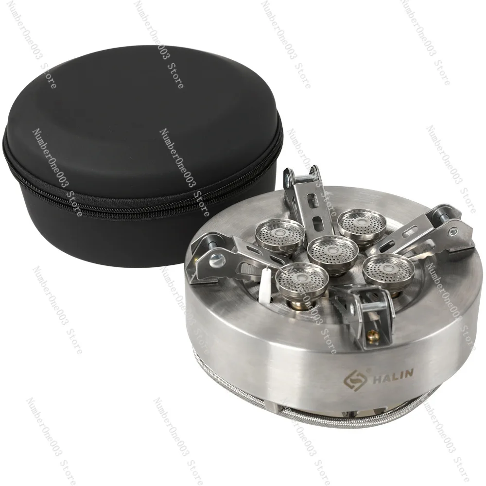 

Outdoor Picnic Stove May Stove Five-Burner High Flame Stainless Steel Gas Split Windproof Stove Head