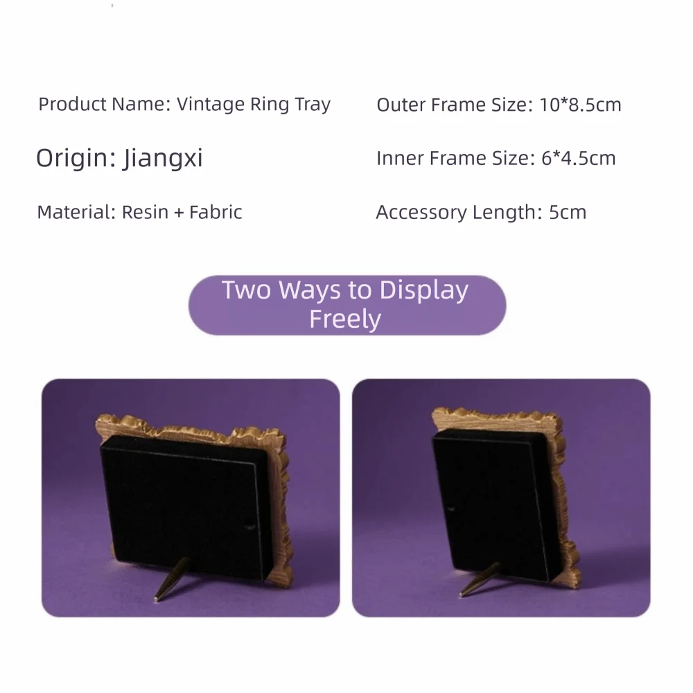 Photo Frame Vintage Ring Plate Mini Small European-style Ring Display Stand Retro Organizer Rack Rings Organizer Earring Tray
