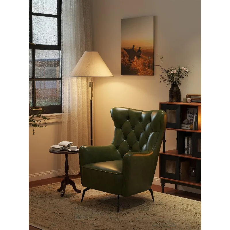 

Retro single sofa, American high-back sofa chair