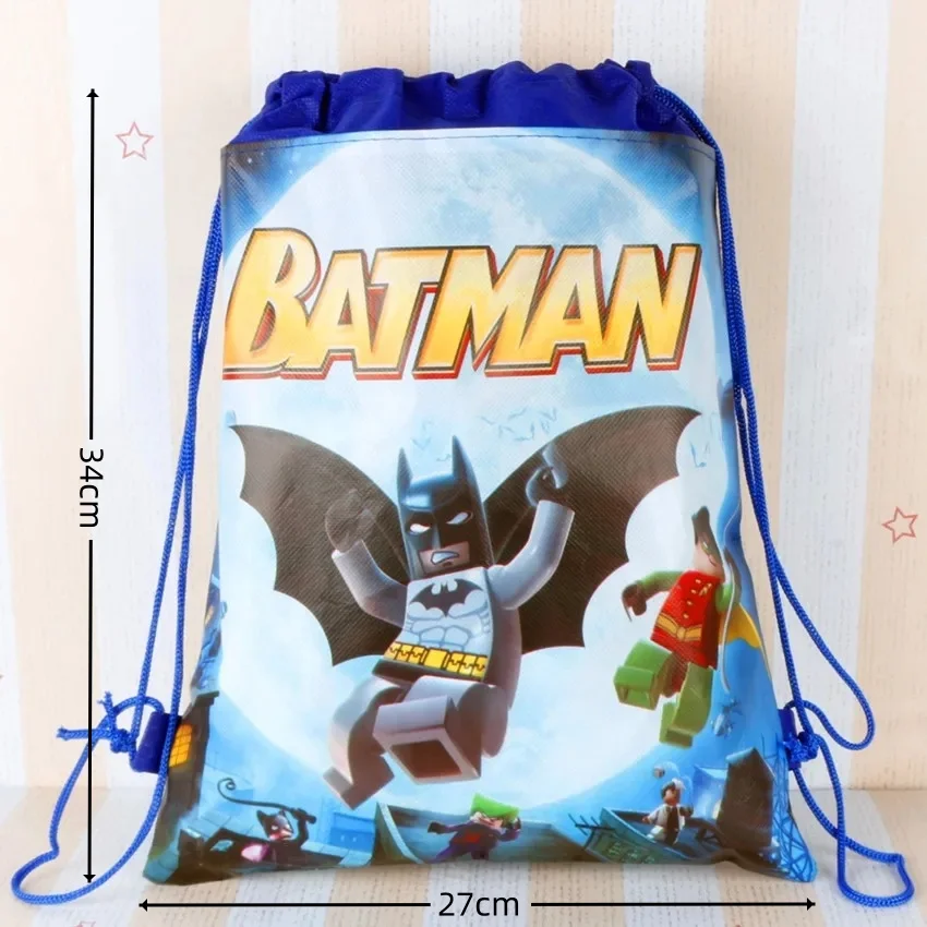 Fledermaus Mann Geschenk Taschen Geburtstag Dekor Fledermaus Mann Kordel zug Tasche Griff Tasche Papier Süßigkeiten Tasche Baby party Kind Junge Party liefert Gunst Geschenk