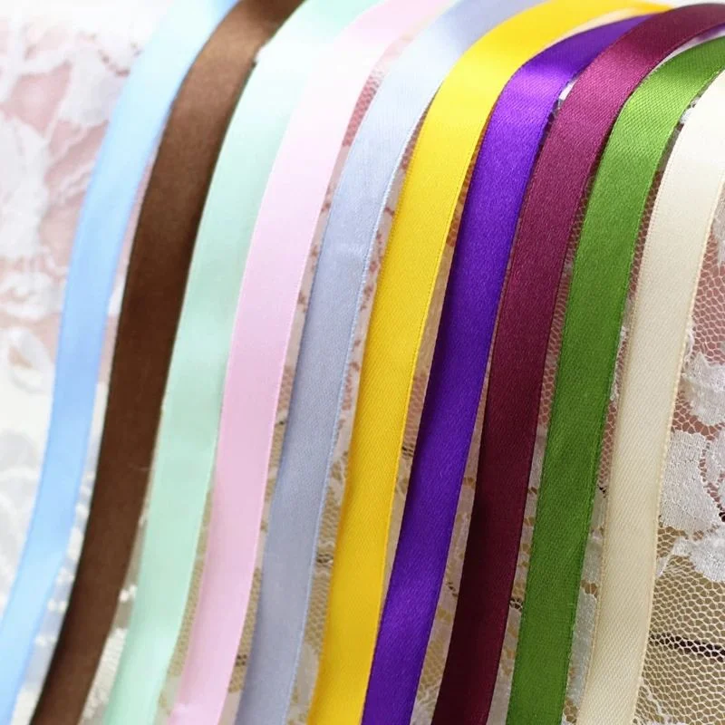 (25 Yards/roll) 6mm Satin Ribbon Woven Ribbons Gift Packaging Christmas Decoration Handmade DIY Home Holiday Party Wholesale