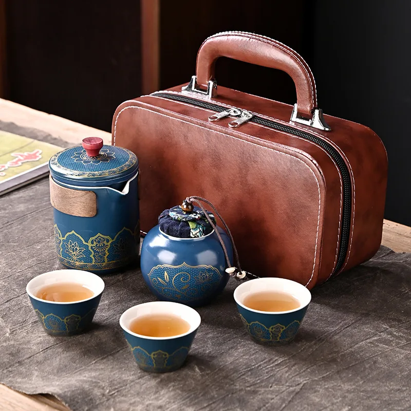 

Travel Tea Set Portable Ceramic Kung Fu Outdoor Quick Cup Set Antique Gift