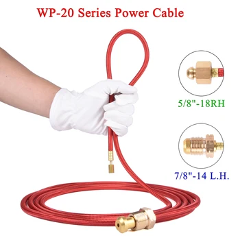 WP20 TIG Torch Power Cable 7/8" US Type Connector M16*1.5 for Water Cooled TIG Torches 20 Series 3.8m 12.5ft 250A