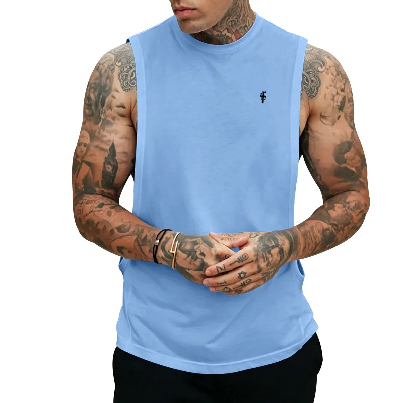 New Summer Loose Vest Men's GYM Music Note Print Bodybuilding Fitness Sleeveless Men