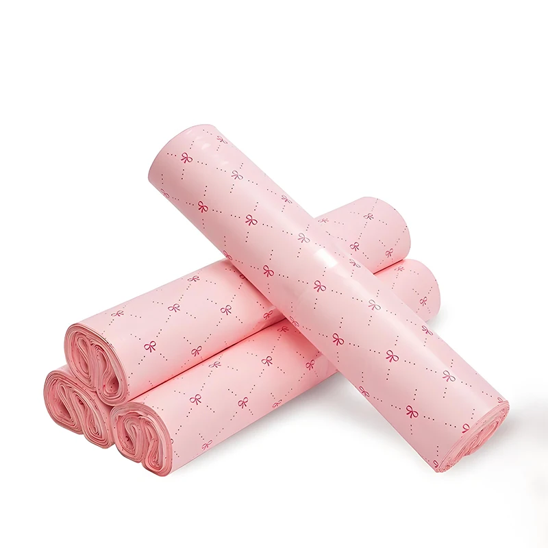 50Pcs Pink Bow Mailing Bags Waterproof Shipping Bag Self Adhesive Courier Envelope Bag For Packaging Polymailers Pouches