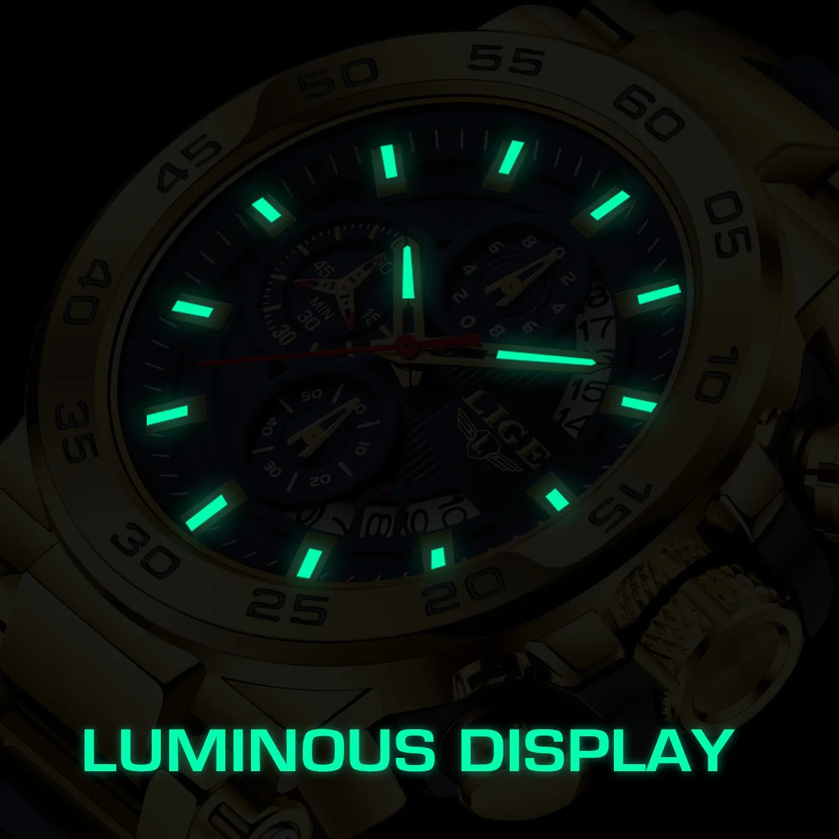 LIGE Relógio Militar Masculino Calendário de Luxo Cronógrafo Relógio Esportivo À Prova D 'Água Moda Luminosa Negócios Relógios de Quartzo para Homens