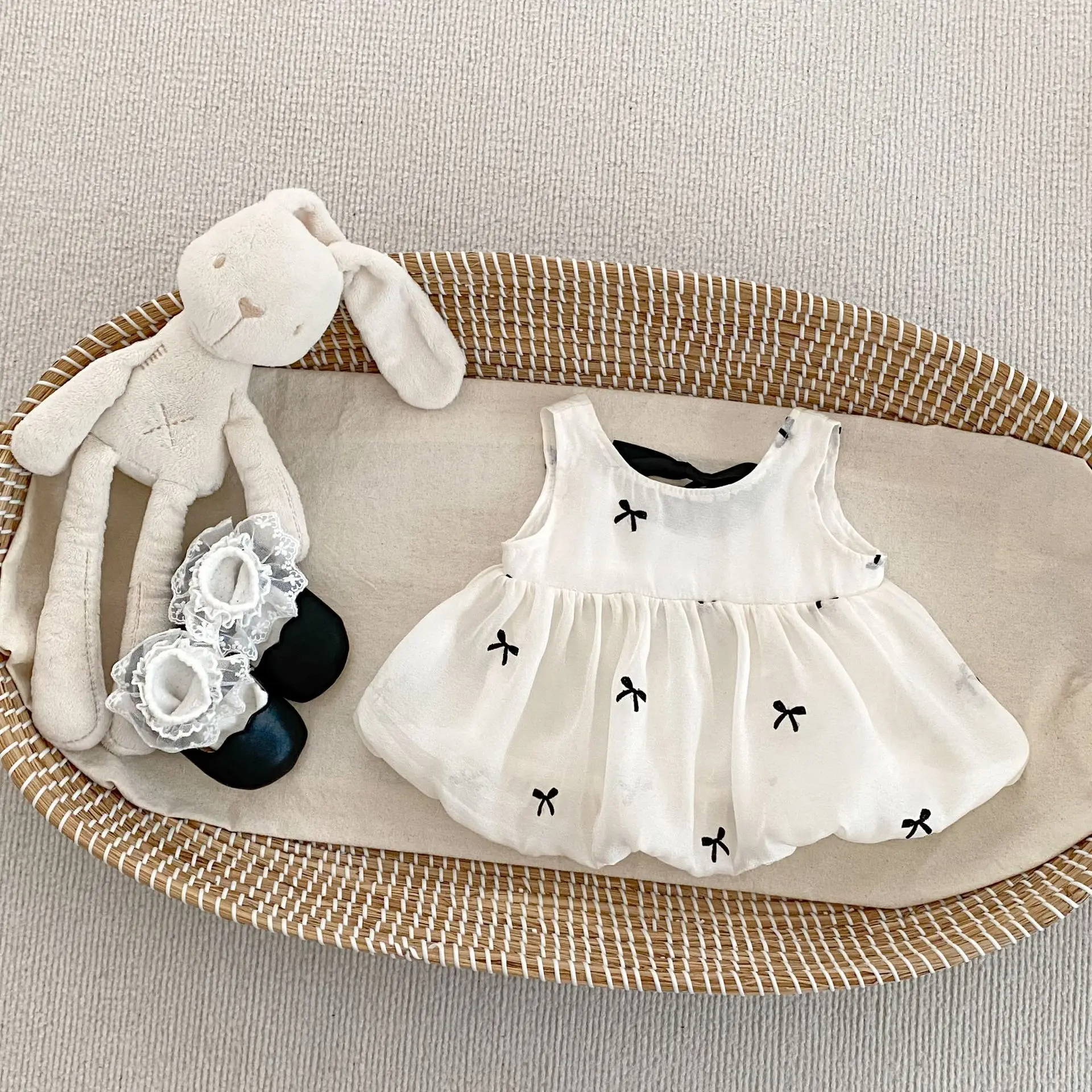 Immagine 6: 2025 Estate New Sweet Baby Girl Bow Ricamo Camicetta Infantile Gilet senza maniche Principessa Top Bambini Ragazze Camicie Abbigliamento per bambini