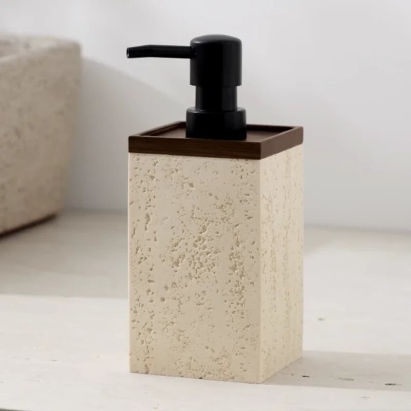 Sandstone Cave Soap Dispenser, Walnut Cap Hand Sanitizer Bottle, Kitchen Sink, Bathroom Supplies, Shampoo Dispenser, Container