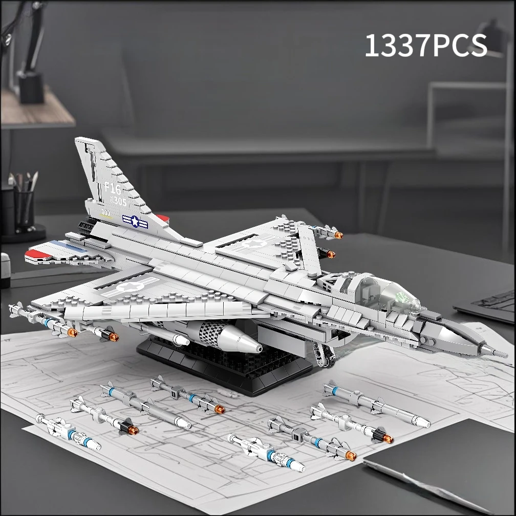 

Точечный боец F-16, военные строительные блоки, совместимые с сборкой кирпича LEGO, модель «сделай сам», игрушечные украшения 33027.