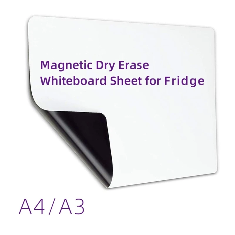 Flexible Magnetic Whiteboard Sheet - Perfect for To-Do Lists, Notes, and Shopping Lists - Comes with Markers and Eraser