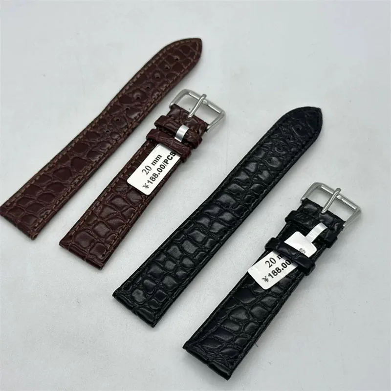 Genuine Leather Watch Band - Soft Slim Lychee Pattern Pin Buckle Strap10/12/13/14/16/18/19/20/21/22mm