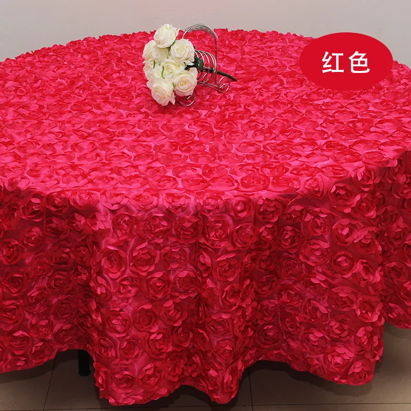 Hochzeit Tischdecke Abdeckung Sticken Rosette Rose Blume Hotel Bankett Geburtstag Party Dekoration Schönes Design Verwendung – Detail 2