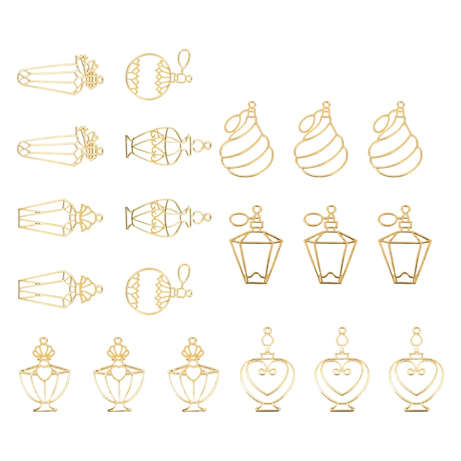 

20 шт. золотых металлических заготовок для эпоксидной смолы, полые формы-шармы для изготовления украшений своими руками, подвесок из смолы, декоративных изделий и поделок