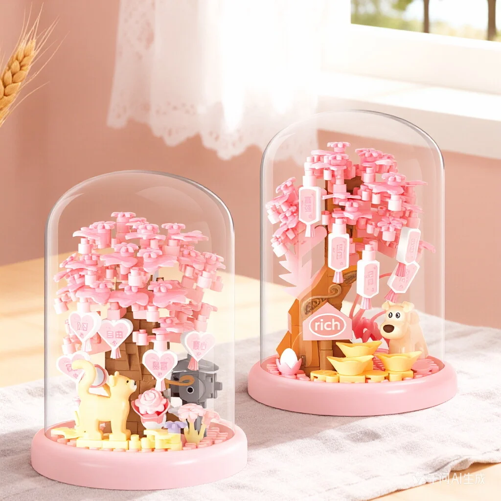 

iDEA Nanobricks Pets Flower Micro Diamond Block Flower Tree Building Diary Bricks Construction Toys With Light For Girls Gifts