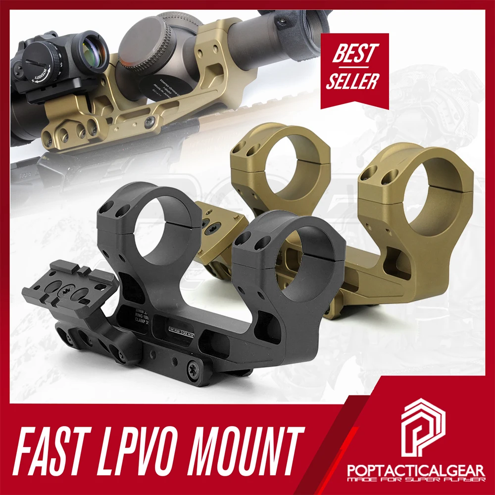 

Tactical Fast LPVO Scope Mount, 2.05 " Centerline Height 30mm Tube Offset Mount Plate for Red Dot Sight Ar15 Accessories Airsoft