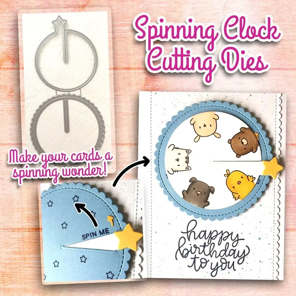 

Sliding Wheel Die Cuts Spinning Clock Metal Cutting Dies Stencils for DIY Scrapbooking Decorative Embossing Paper 2025 Christmas