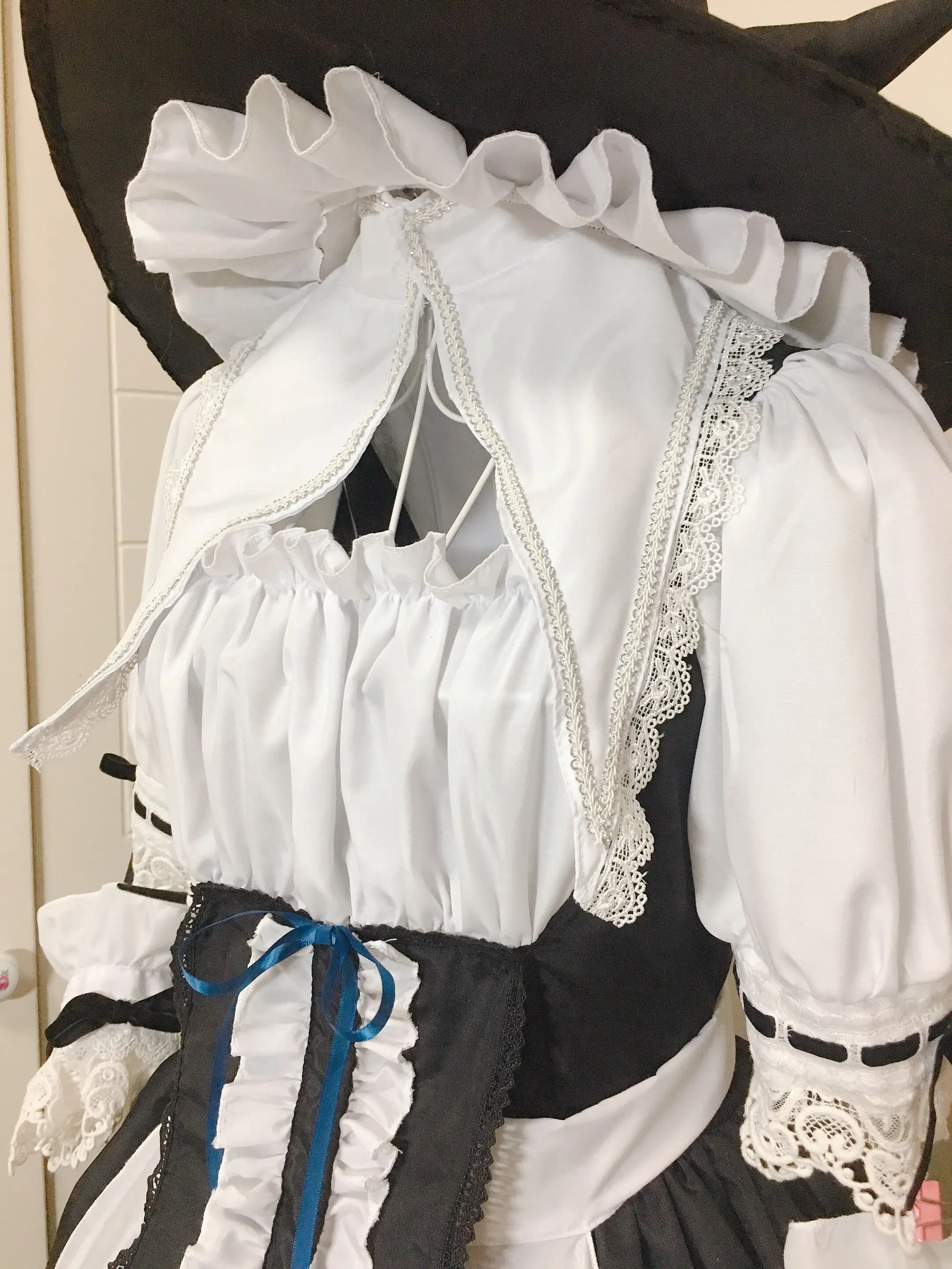 Kirisol Marisa kostum Cosplay, Halloween, Natal, Ran Nagisa, kostum komik, gaun hitam dan putih seksi baru