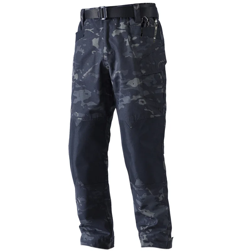 جديد IX5 السراويل التكتيكية الرجال في الهواء الطلق السراويل البضائع العسكرية متعددة جيب القتالية العمل بنطلون Ripstop كامو التنزه سروال التدريب #4