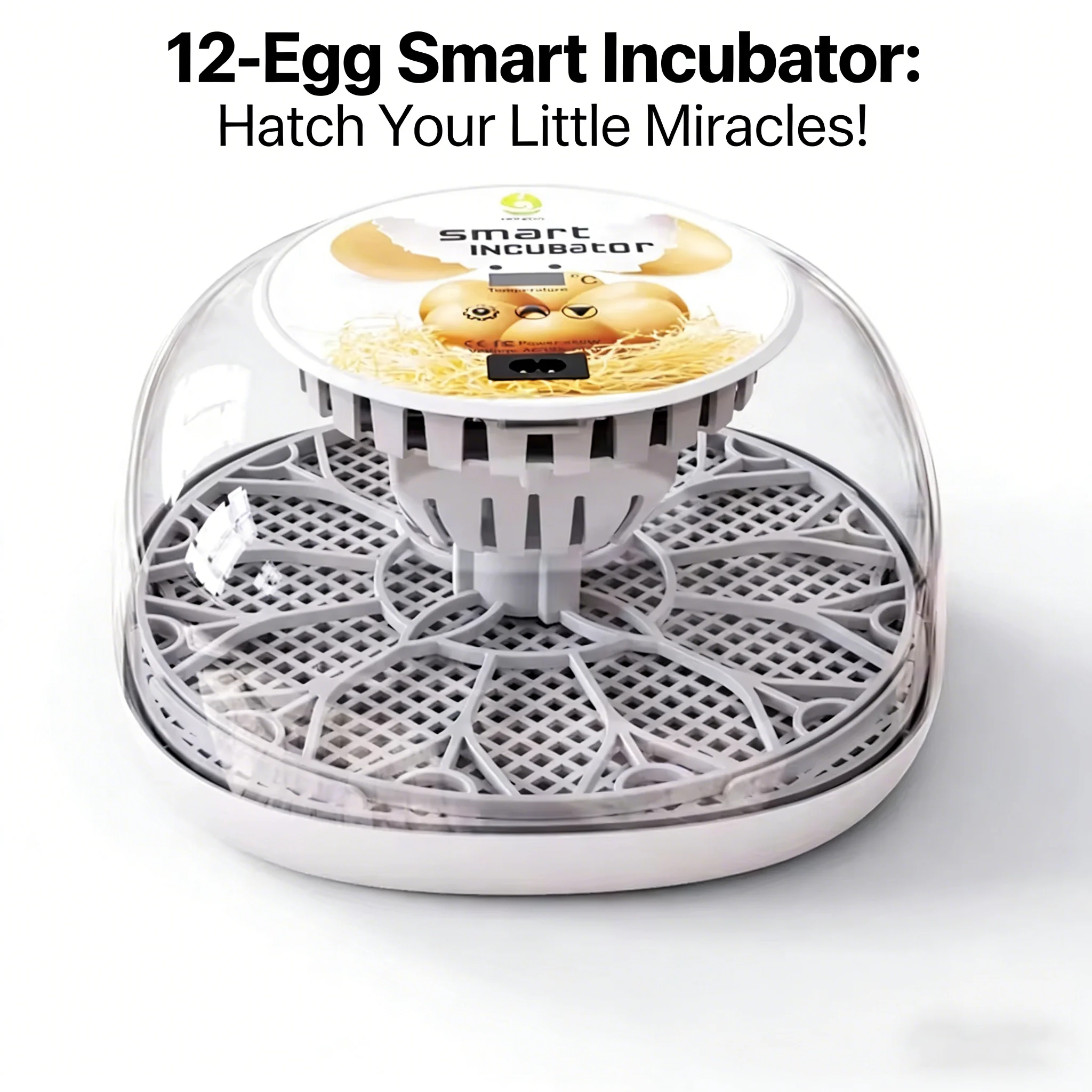 

Household Small Chicken, Duck, Goose Egg Incubator Automatically Add Water Intelligent Temperature Control 12 Eggs Incubators
