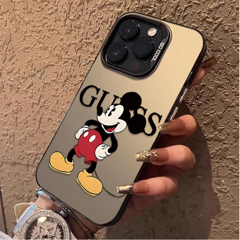 Disney Mickey Minnie G-GueSs Case for Samsung Galaxy S23 S24 Ultra A54 A34 A24 A14 A73 A53 A33 5G S22 S21 Plus FE Note 20 Cover