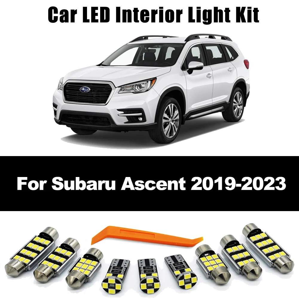ZITWO 19Pcs Complete LED Bulb Interior Dome Map Door Sun Visor Light Kit For Subaru Ascent 2019 2020 2021 2022 2023 Accessories