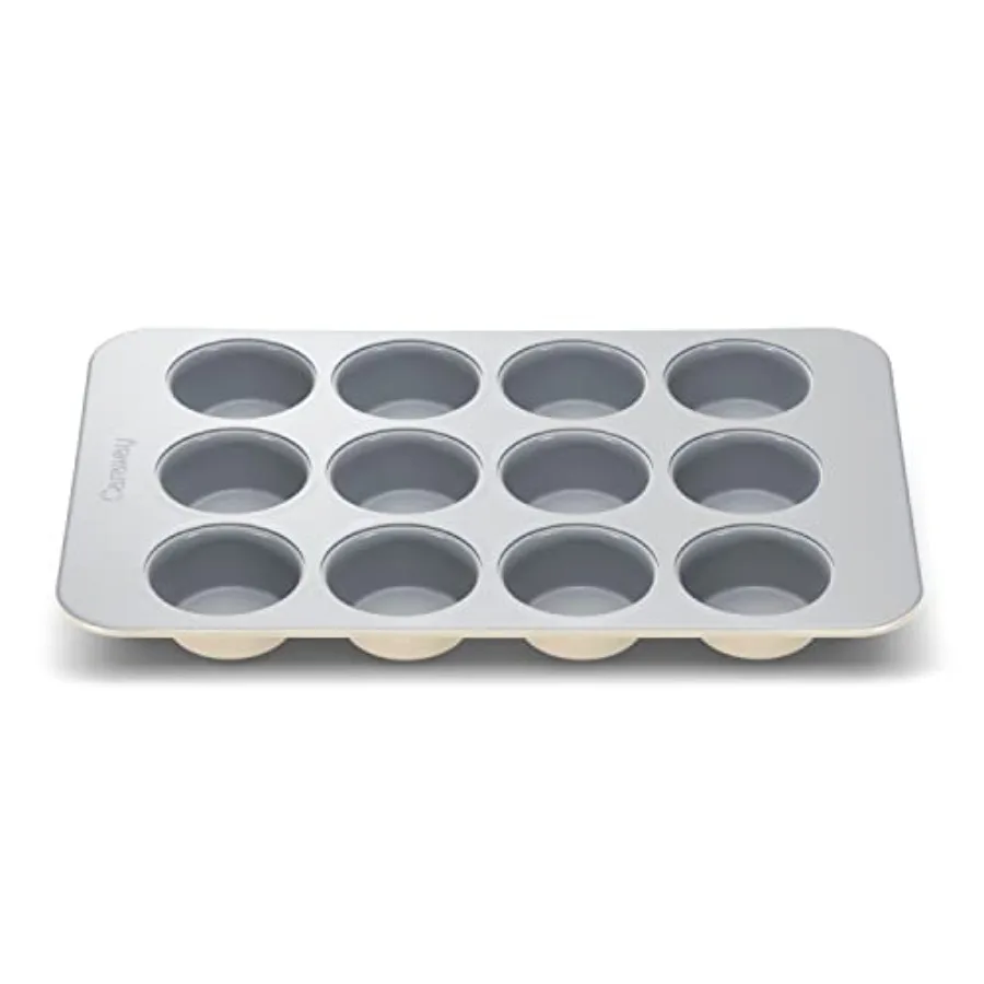 

Non-Stick Ceramic 12-Cup Muffin Pan - Naturally Slick Ceramic Coating - Non-Toxic PTFE and PFOA Free - Perfect for Cupcakes Muf