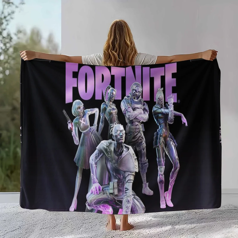 Classic F-Fortnite Game Cartoon Soft Plush Blanket,Flannel Throw Blanket for Living Room Bedroom Bed Sofa Picnic Hiking Napping